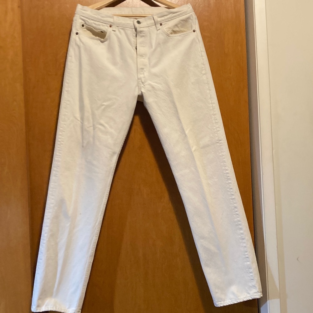 501's Men's Straight White Jeans